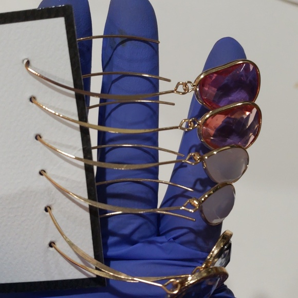 Catherine Malandrino Colorful Dangle Earrings - Set of 3 Women, Gold-Tone Hooks - Picture 8 of 9